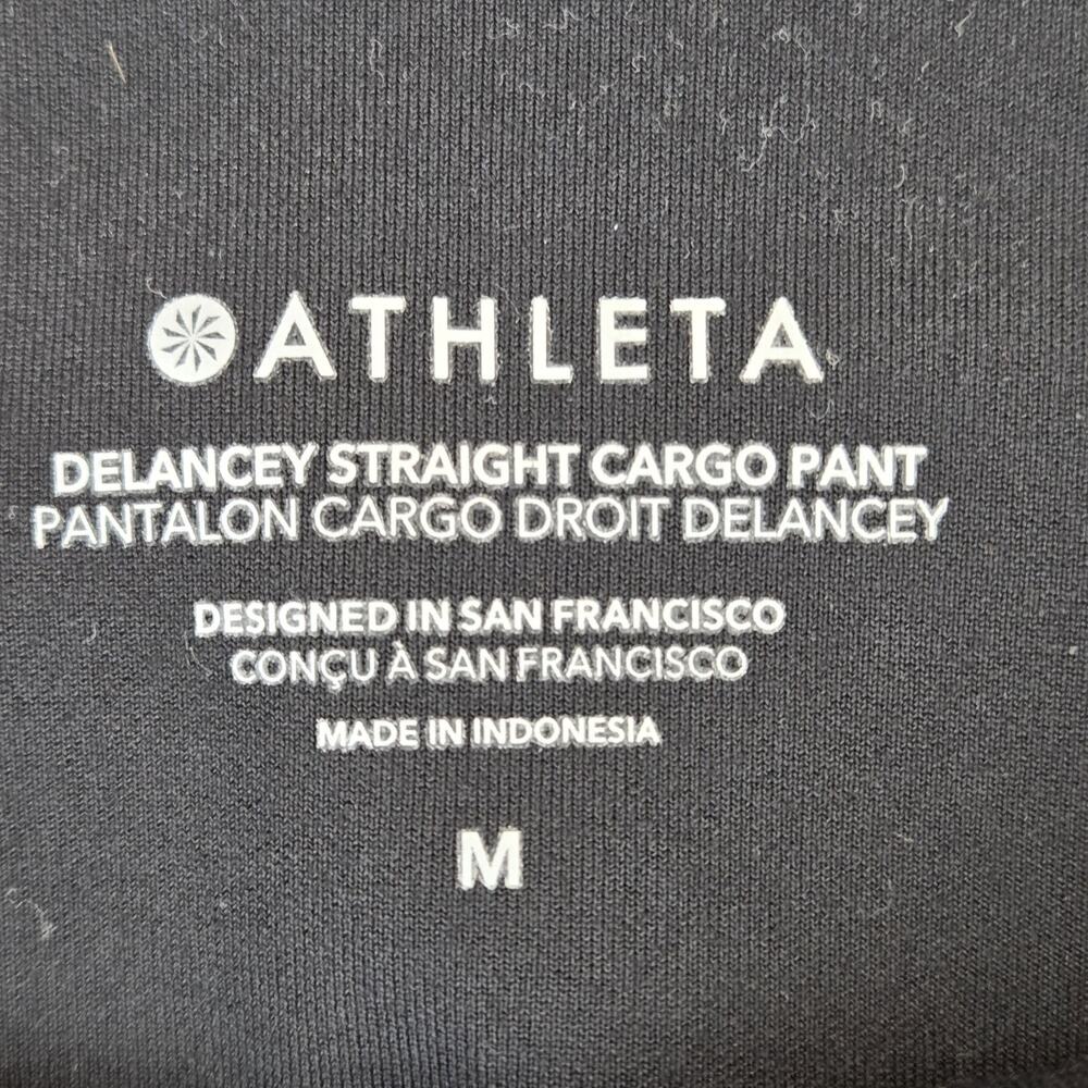 Athleta Delancy Cargo Pants Womens M Black High Rise Pockets Slim Fit Stretch - Picture 4 of 9